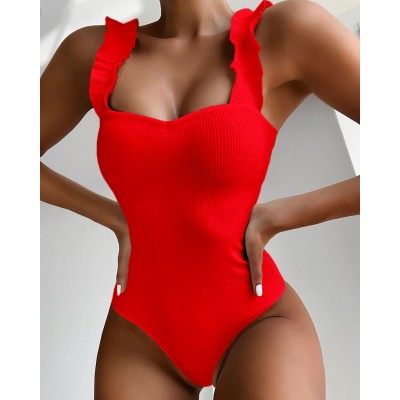 All-in-one women's bikini nude aural shoulder strap sexy swimsuit