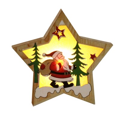 Christmas decorations wooden luminescent pendants Christmas tree decorations Christmas gifts wooden pendants