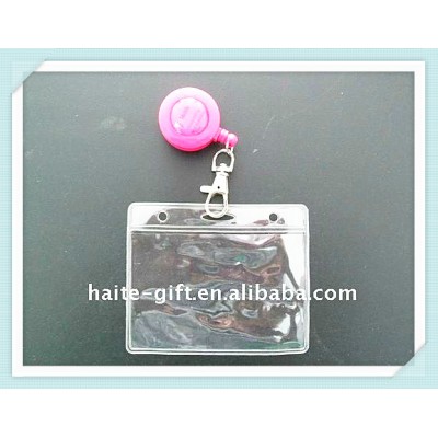 Dual Clear Vinyl ID Card Plastic Pocket Badge Holder Pouches