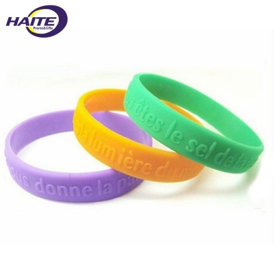 Free Sample Custom Adjustable Logo Color Filled Reusable Brand Silicone Wristband