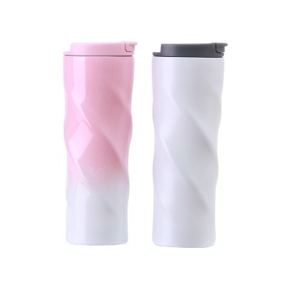 Custom threaded stainless steel thermos cup portable outdoor sports water cup office gift straight cup custom