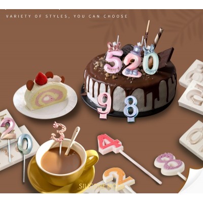 Digital mold chocolate cheese bar creative mold birthday cake decoration DIY silicone baking utensils